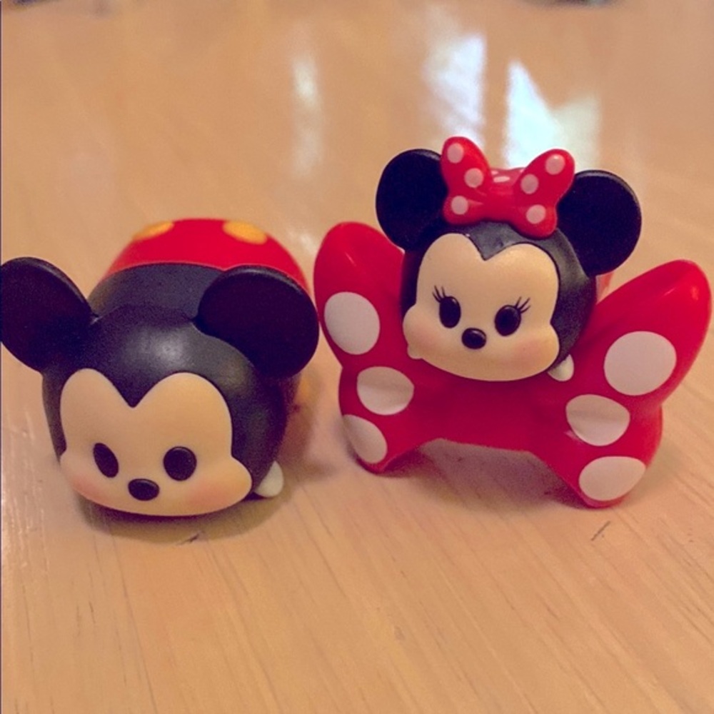 Disney Mickey and Minnie Tsum Tsum Figures - Black, Red, and White
